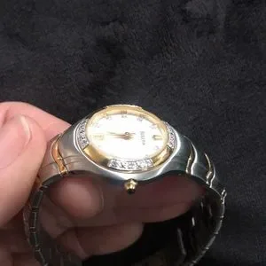 Bulova watch. Has 4 links to fit. Tells date. Diamond chips in and out. Bulova | Accessories | Bulova Watch Has 4 Links To Fit Tells  main image 2